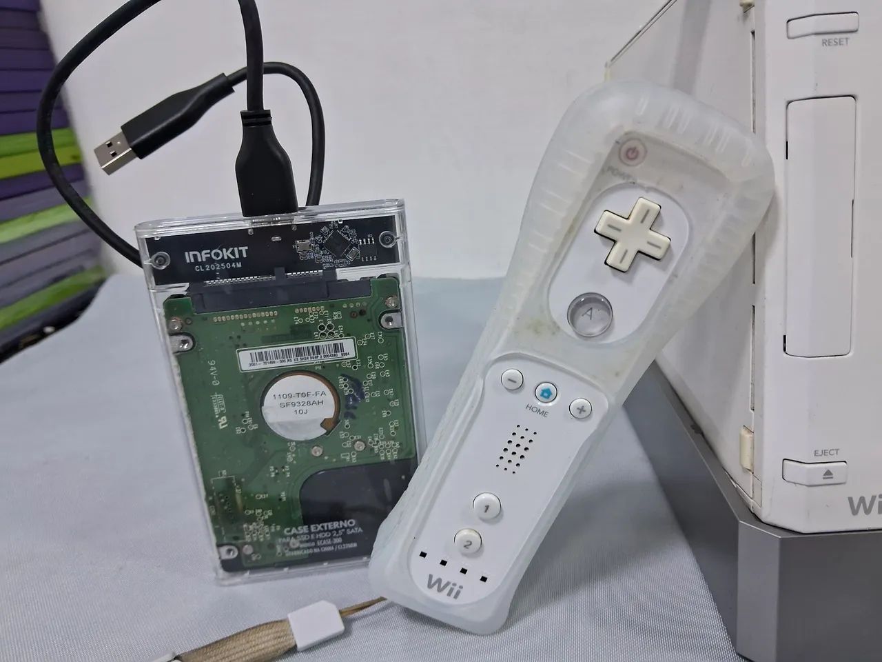 Nintendo wii branco base e jogo no hd - Foto 5