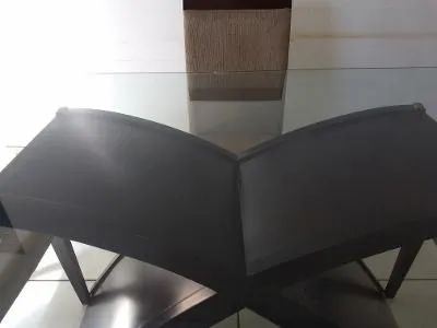 Mesa de Vidro com Pés de Madeira - Foto 5