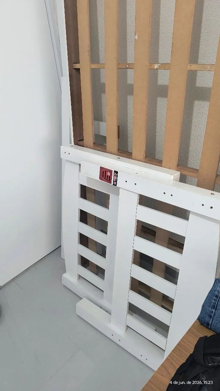 Cama Box Solteiro Branca com Colchão - Bom Estado - Foto 5