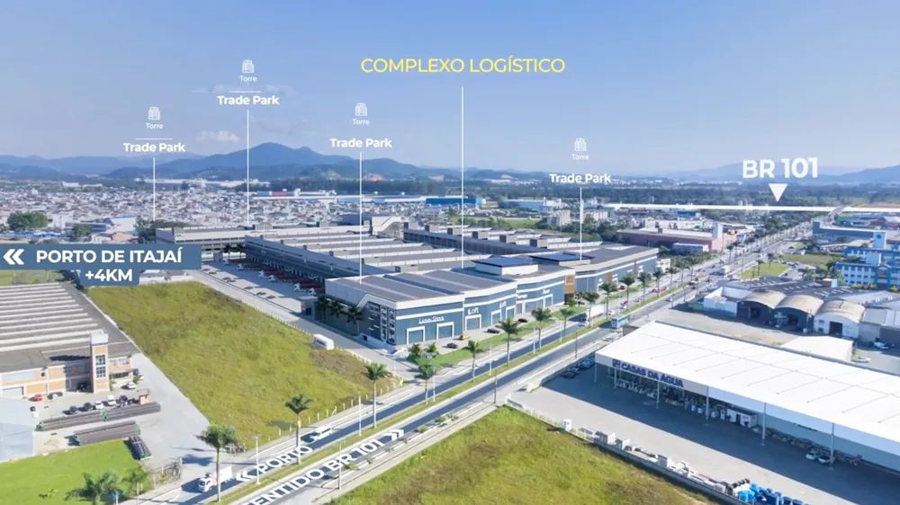 Galpão com 2.170 m² em complexo logístico próximo a BR-101 em Itajaí. SC.