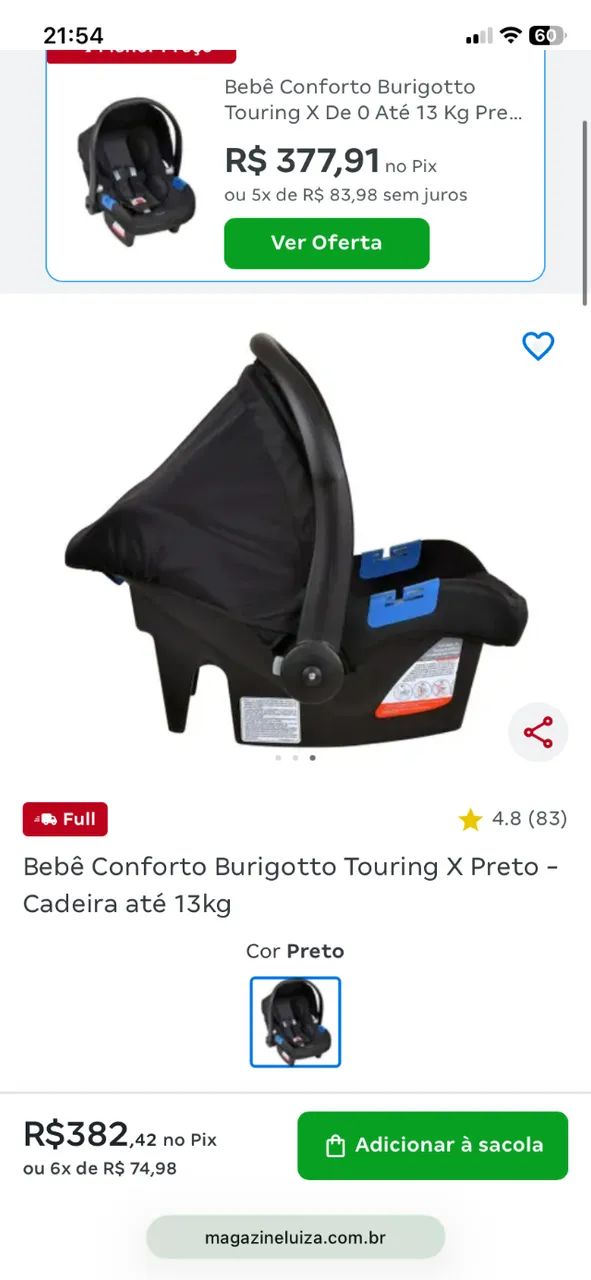 Bebê conforto Burigotto Touring - Foto 4