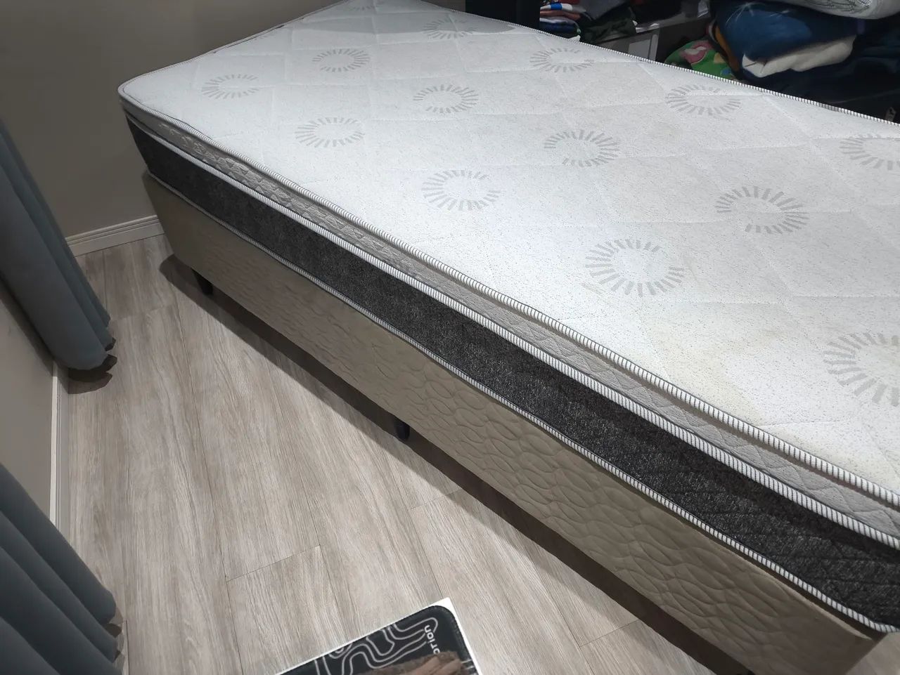 CAMA BOX SOLTEIRO - BASE+COLCHÃO MOLAS ENSACADAS  - Foto 3