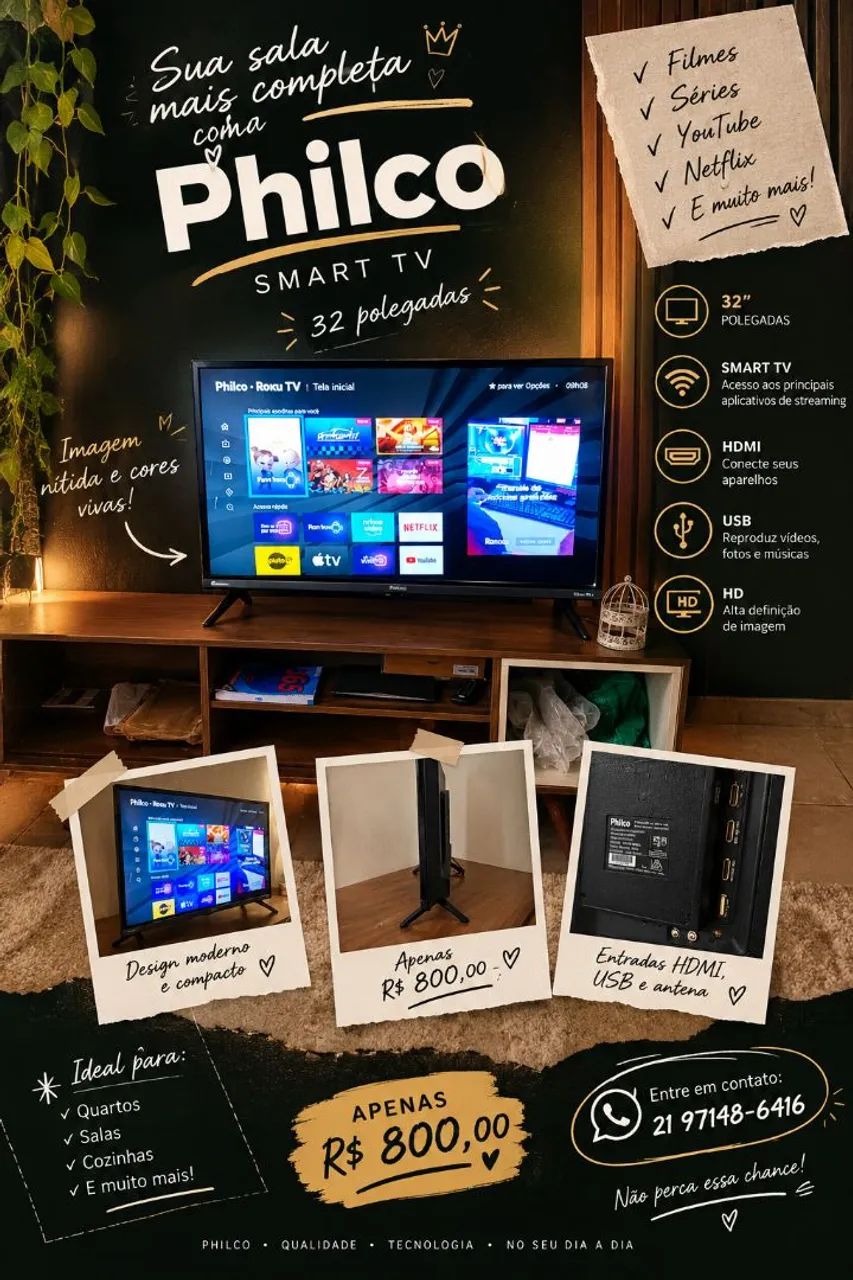 ? SMART TV PHILCO 32? À VENDA!