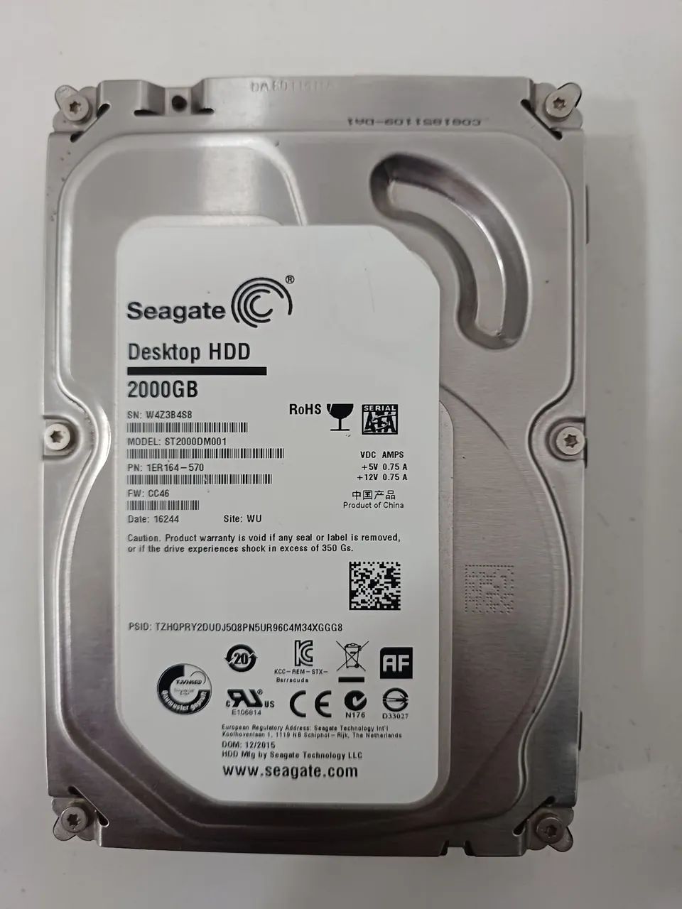 Hd 2tb seagate cftv dvr nvr cpu 