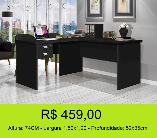 Escrivaninha em L - Parcelamos sem juros - Foto 2