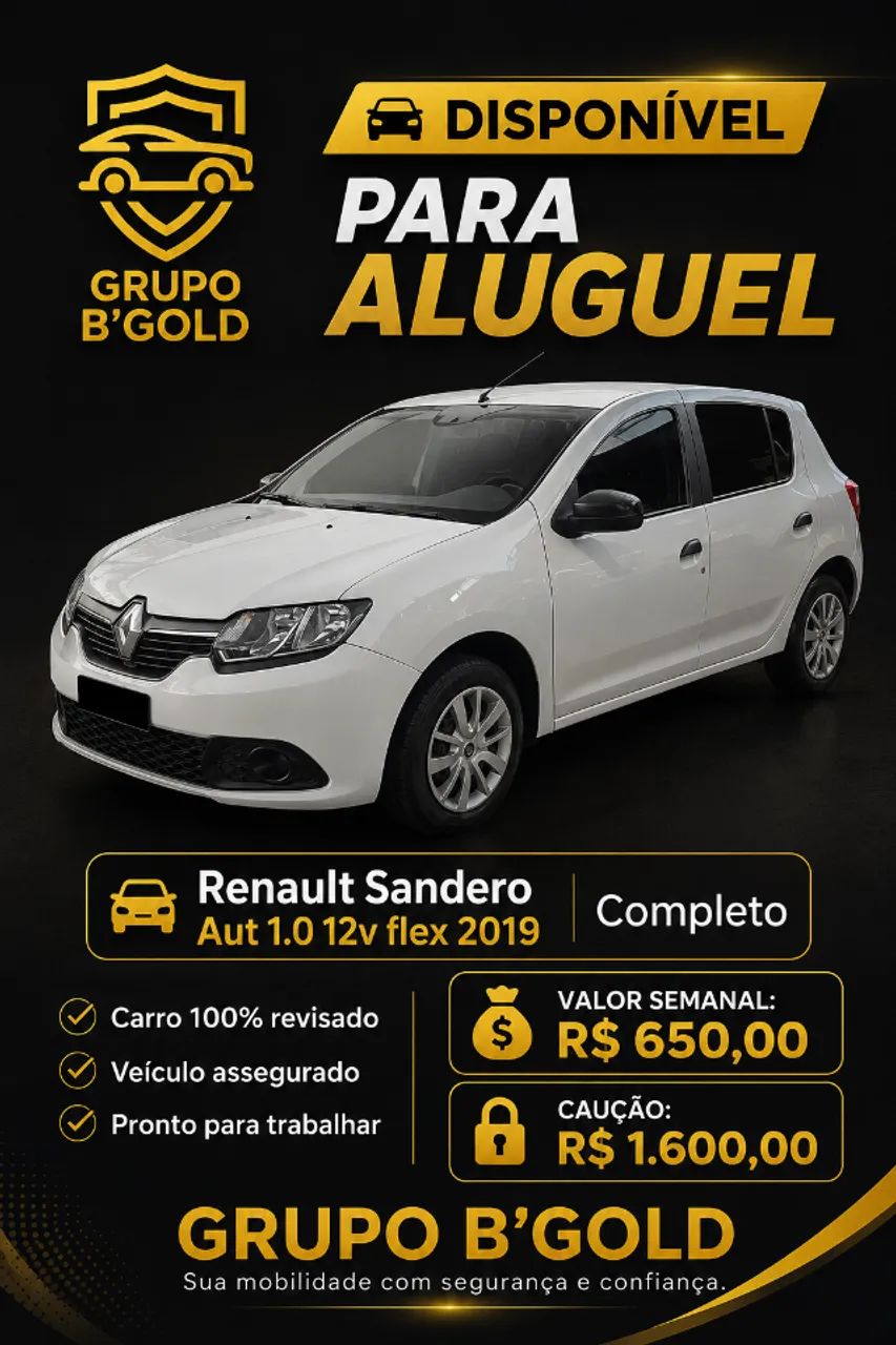 Aluguel de Veículos para App (uber, 99, inDrive, etc.)