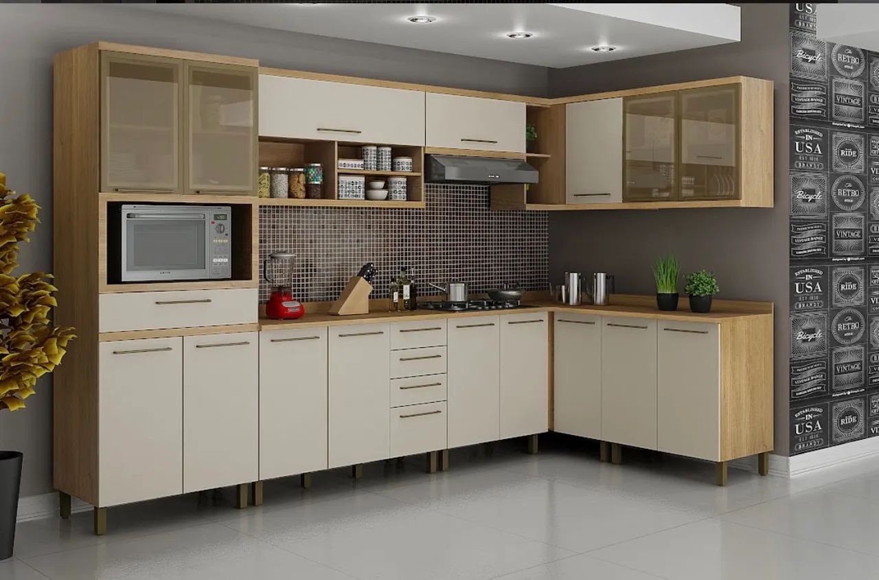 Cozinha Modular em MDF com Torre e Nichos