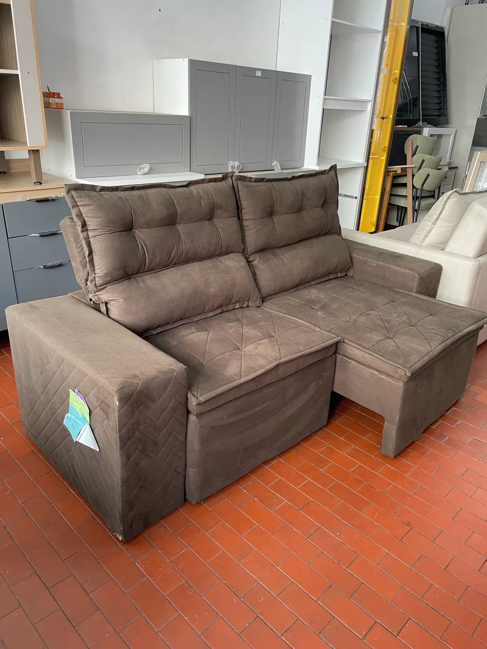 Sofá Belem Retrátil e Reclinável 1.80M na Central do Saldão ? Super Oferta! - Foto 2