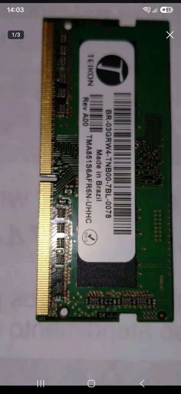 Memória 4GB 2400MHz SODDIM 