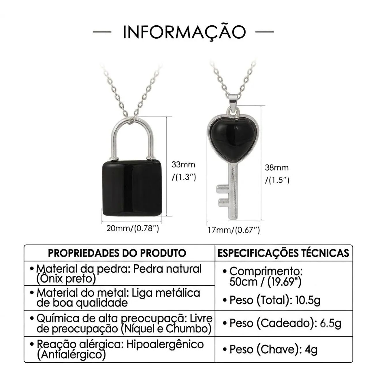 Pingente Chave e Cadeado com Ametista Natural - Amuleto de Proteção - Foto 4