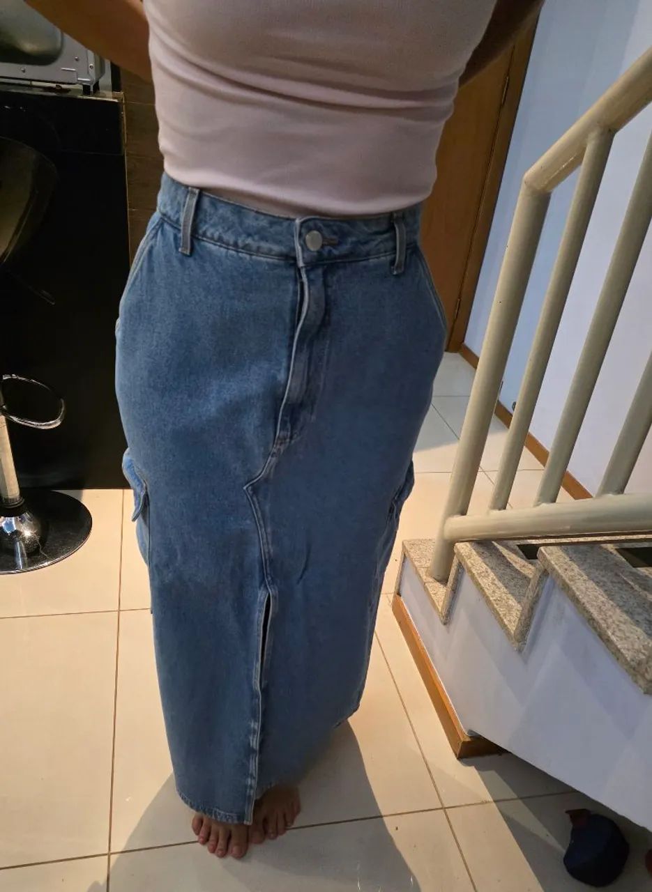 Saia Jeans número 44 Marfinno.