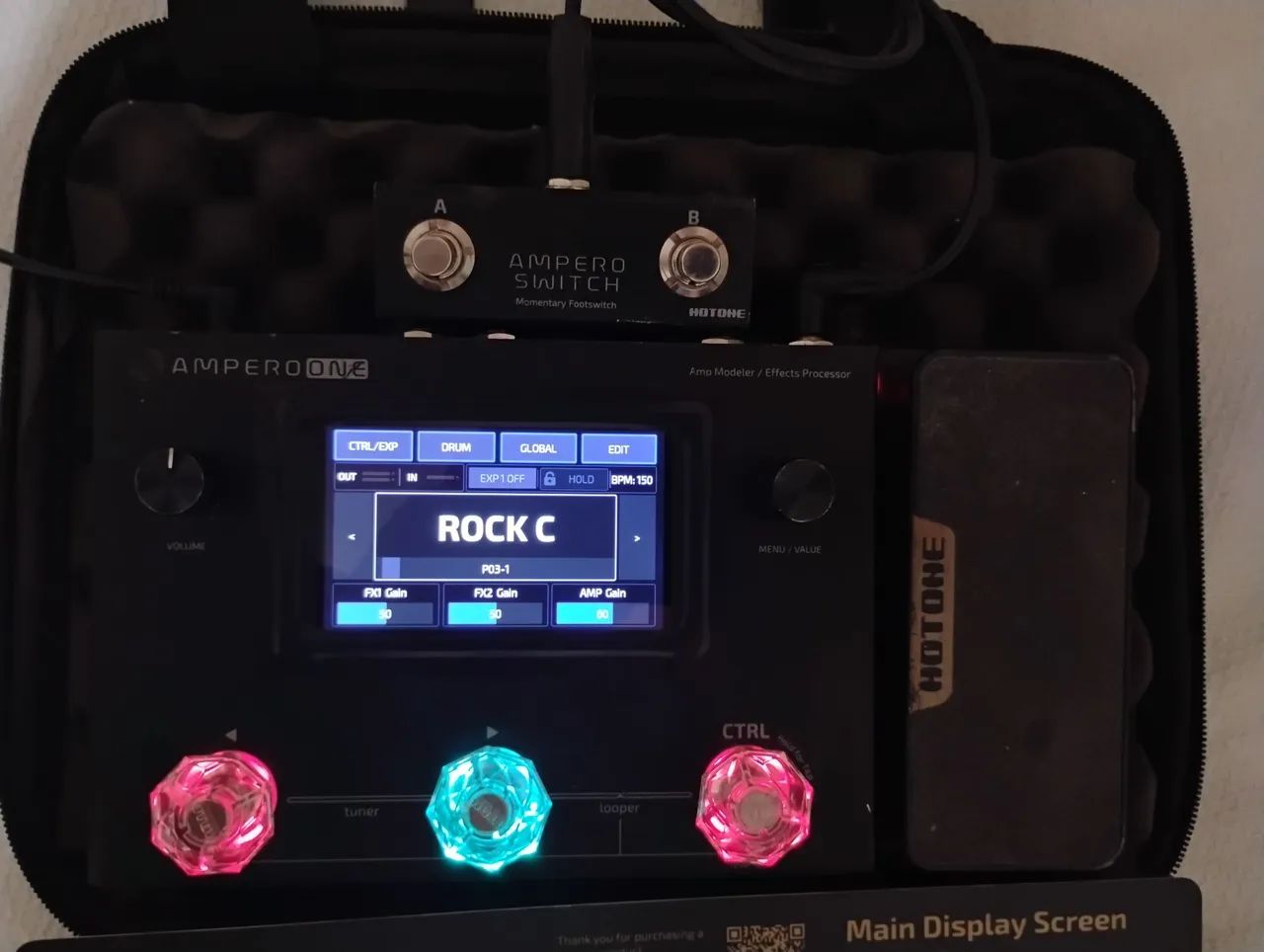 Pedaleira Hotone Ampero MP80 / Ampero One + Switch