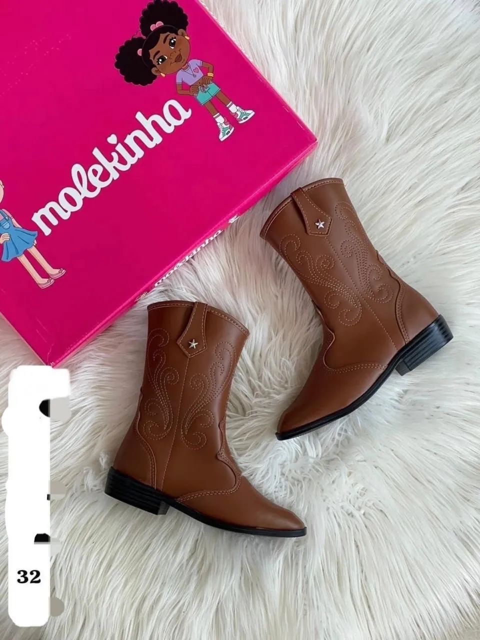 Bota infantil cano longo 