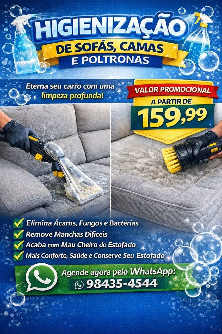 Higienização de estofados profissional 