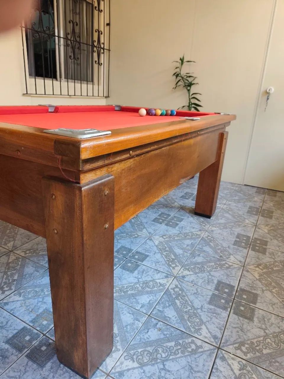 Mesa de Bilhar / Sinuca em Madeira de Lei e Tampo de Pedra Ardósia - COMPLETA - Foto 3
