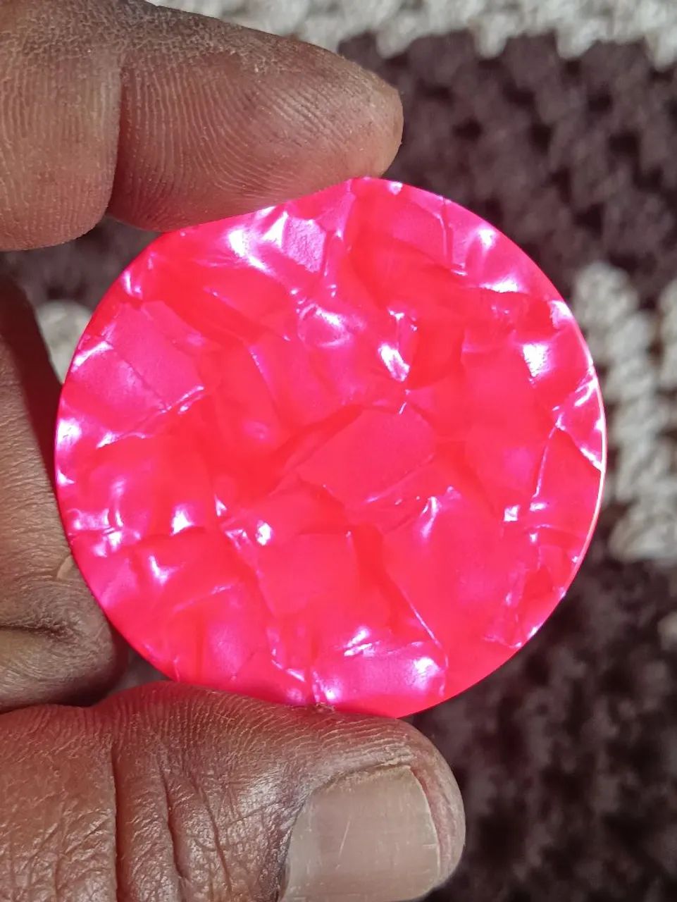 Palheta flexível rosa futebol de botão 