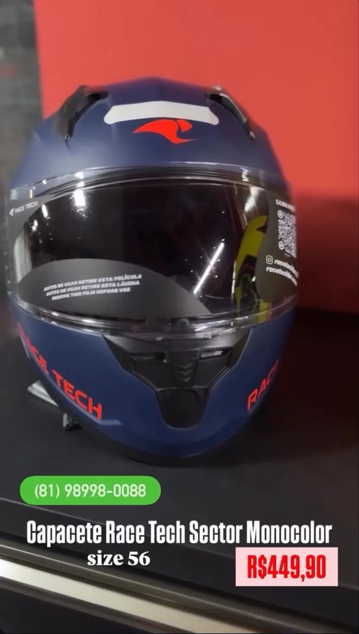 CAPACETE RACE TECH SECTOR MONOCOLOR - Foto 2