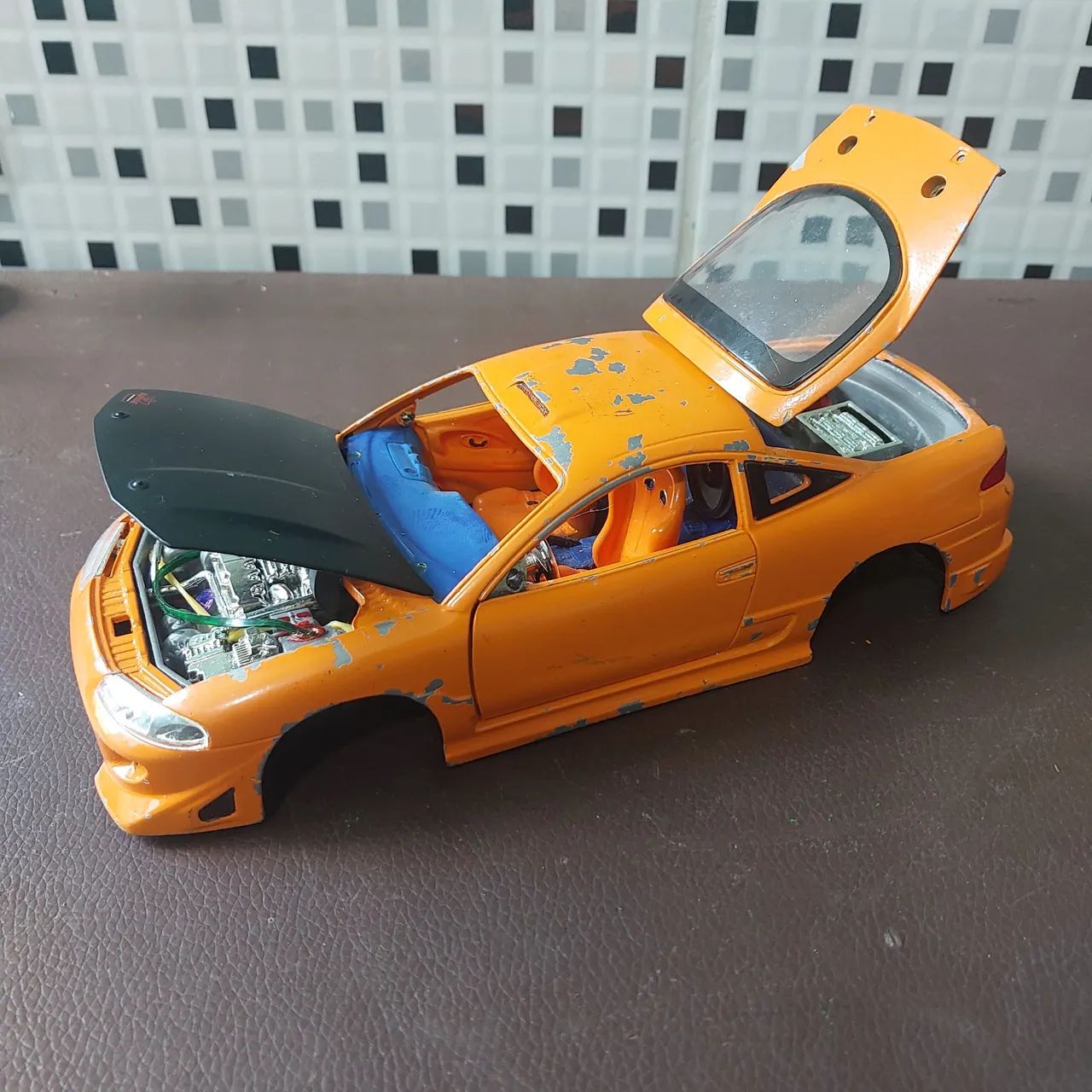 Miniatura sucata mitisubshi eclipse 1995 escala 1/24 jada toys