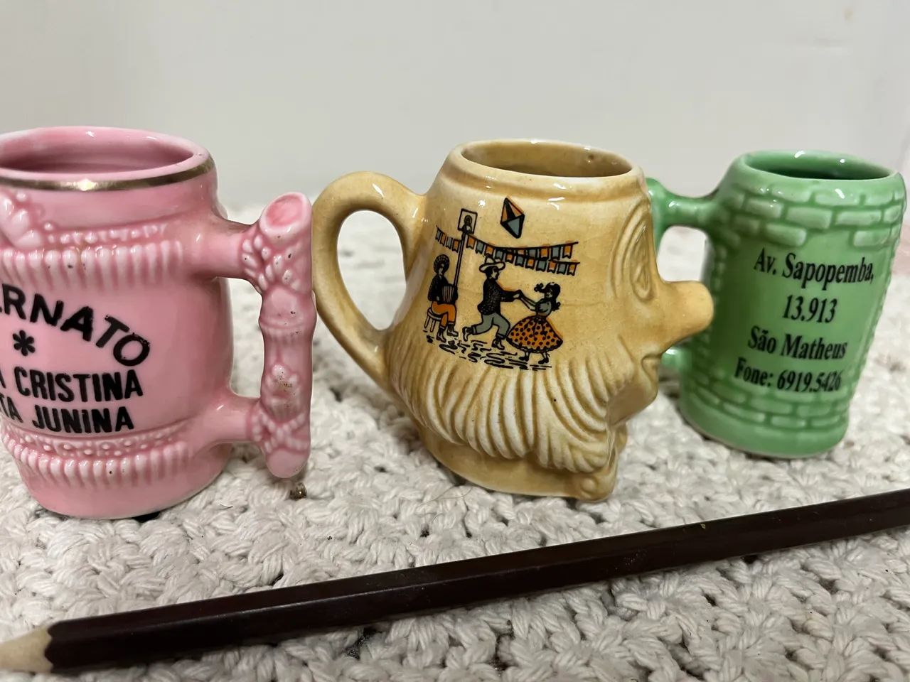 3 canecas de porcelana antigas - Foto 2
