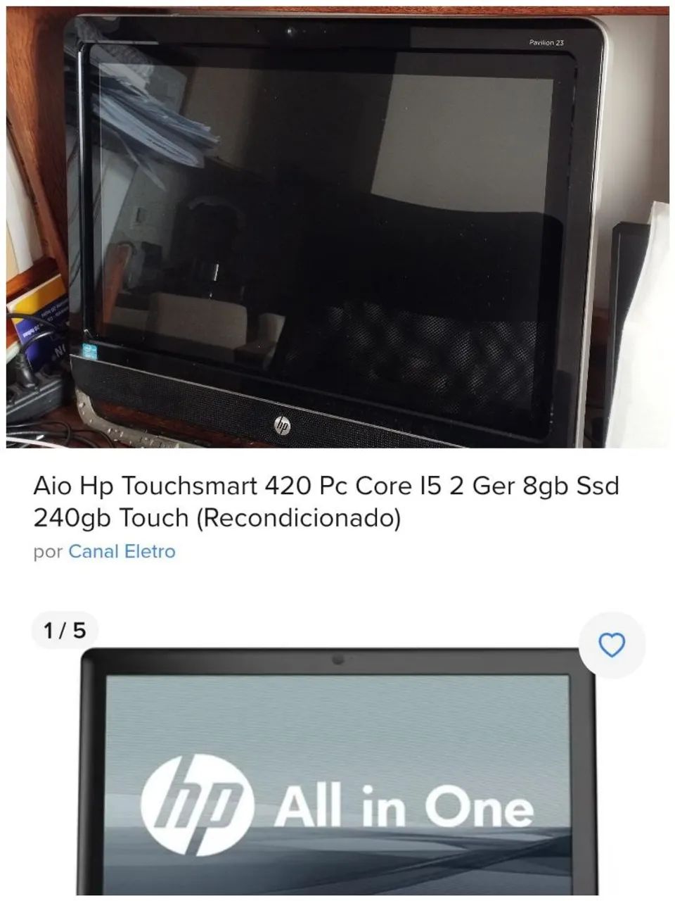 Computador ALL in one HP I5