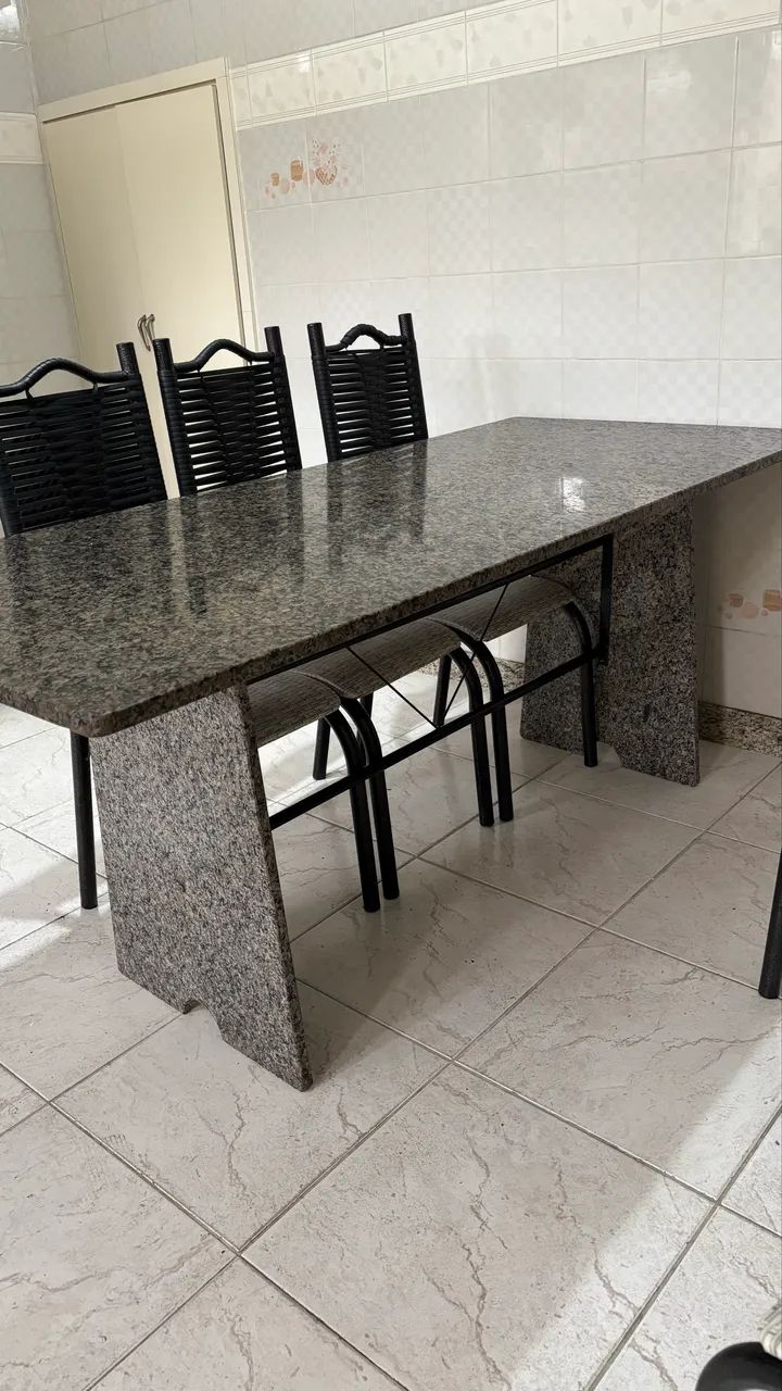 Mesa de granito com 6 cadeiras - Foto 4