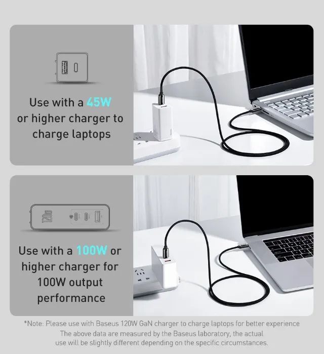 Cabo Baseus para Carregamento Rápido 100W Com Display 2M - Foto 4