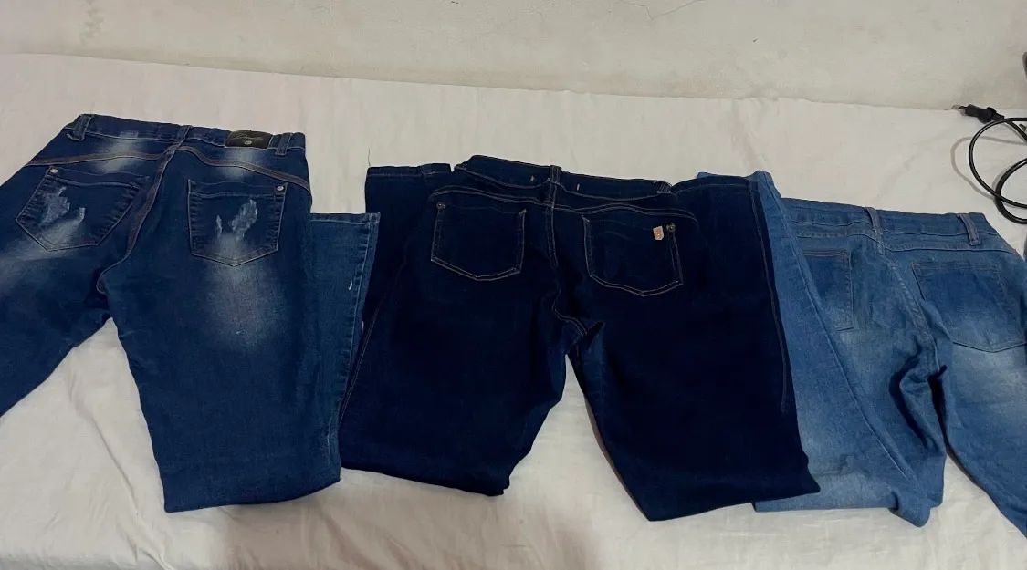 Lote peças jeans usada - Foto 3