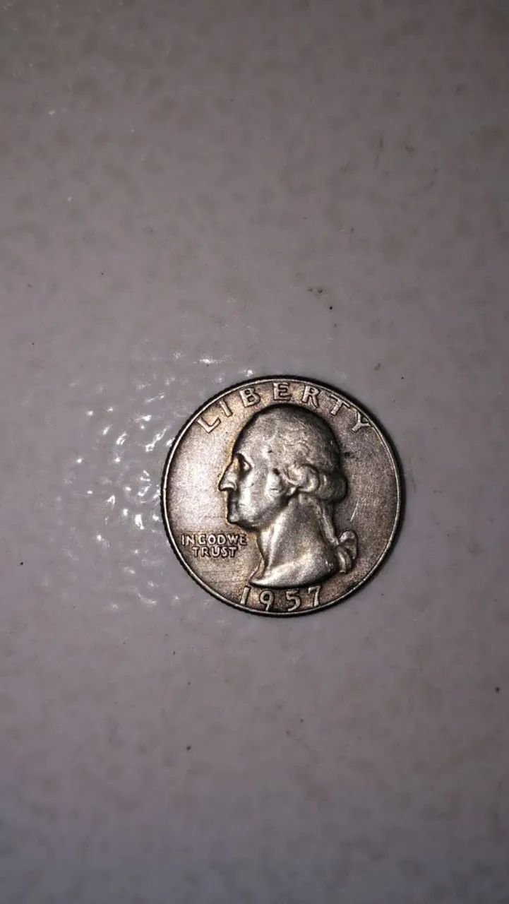Moeda Liberty 1957 Quarter Dollar (100% Prata)