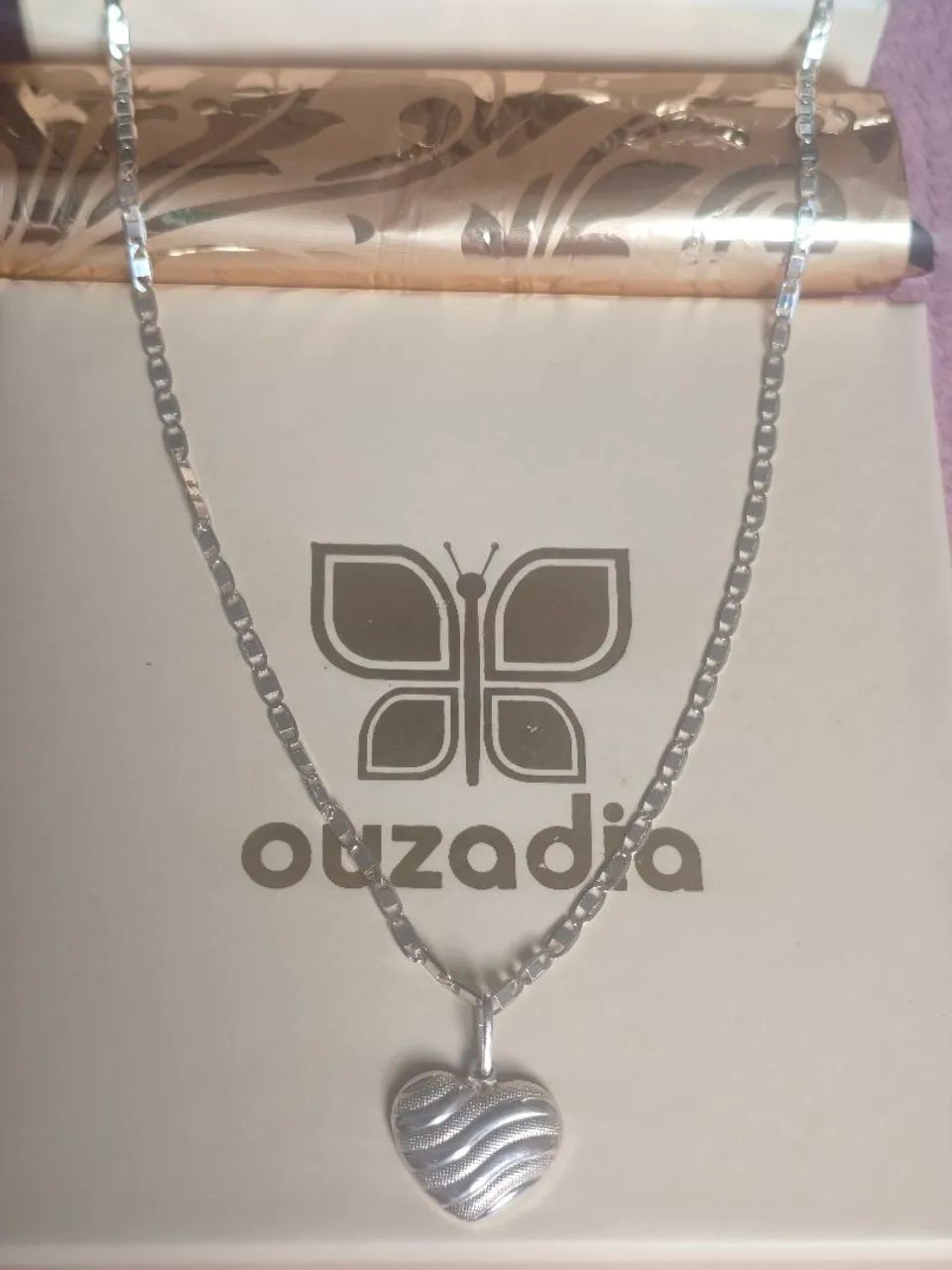 Cordão + pingente de Prata feminino 50cm  - Foto 3
