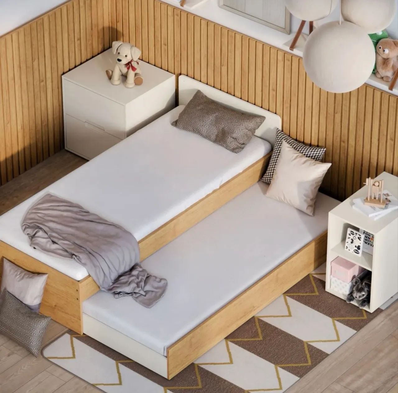 Berço Multifuncional 3 em 1 com Cama Auxiliar e Cômoda - Foto 2