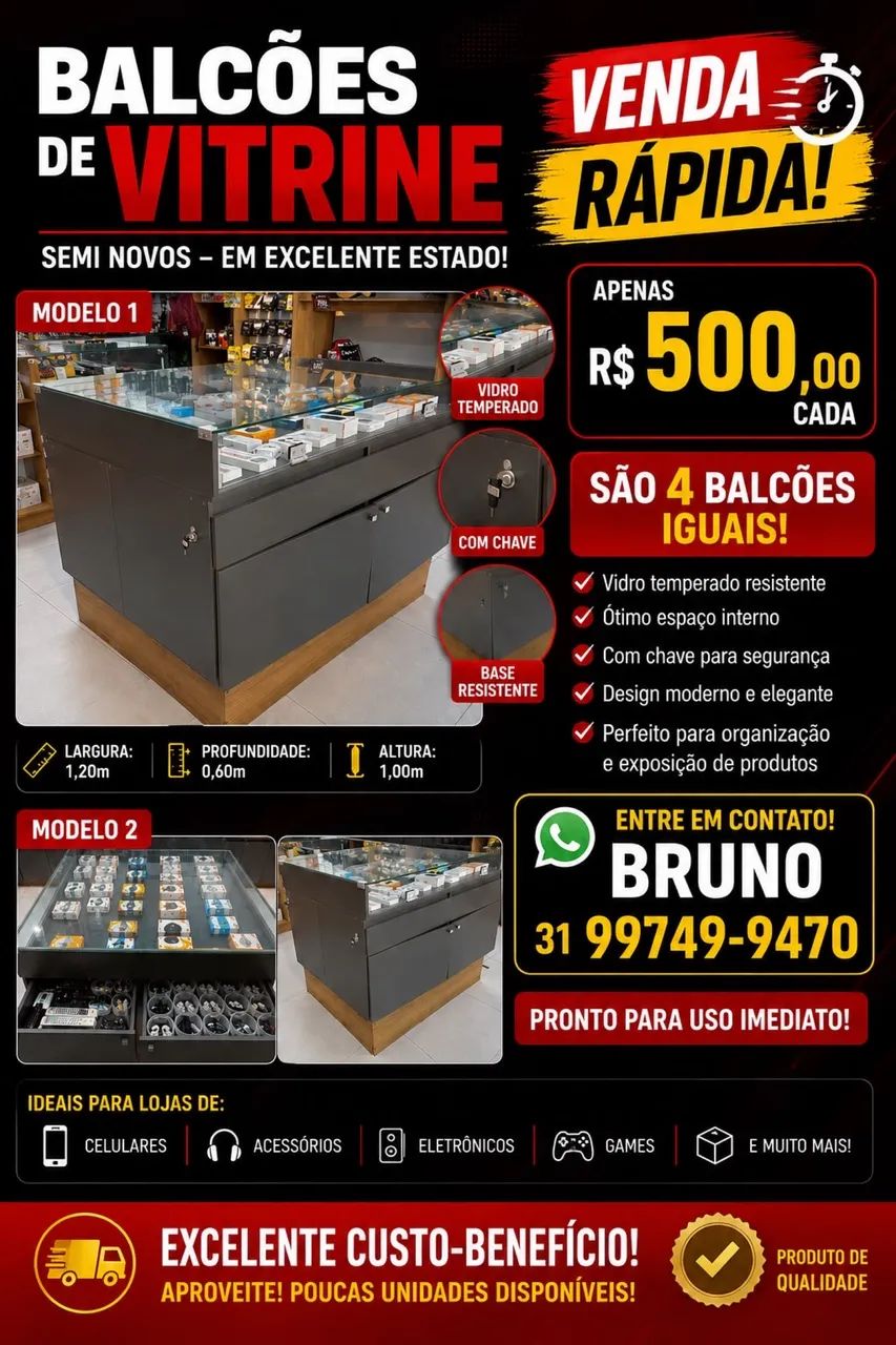 Vendo balcão de atendimento 