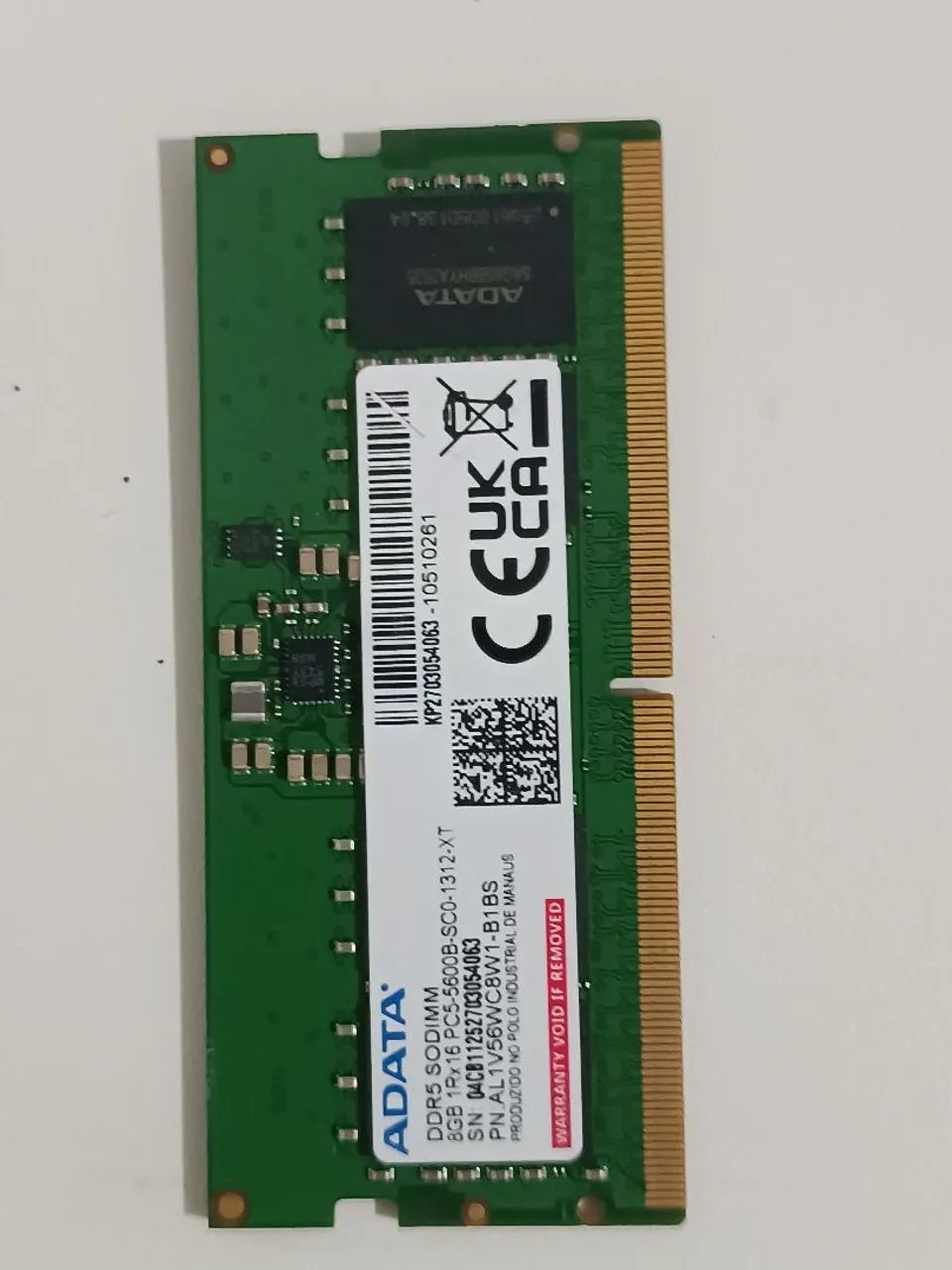 MEMÓRIA RAM ADATA 8GB DDR5 5600MHz PARA NOTEBOOK