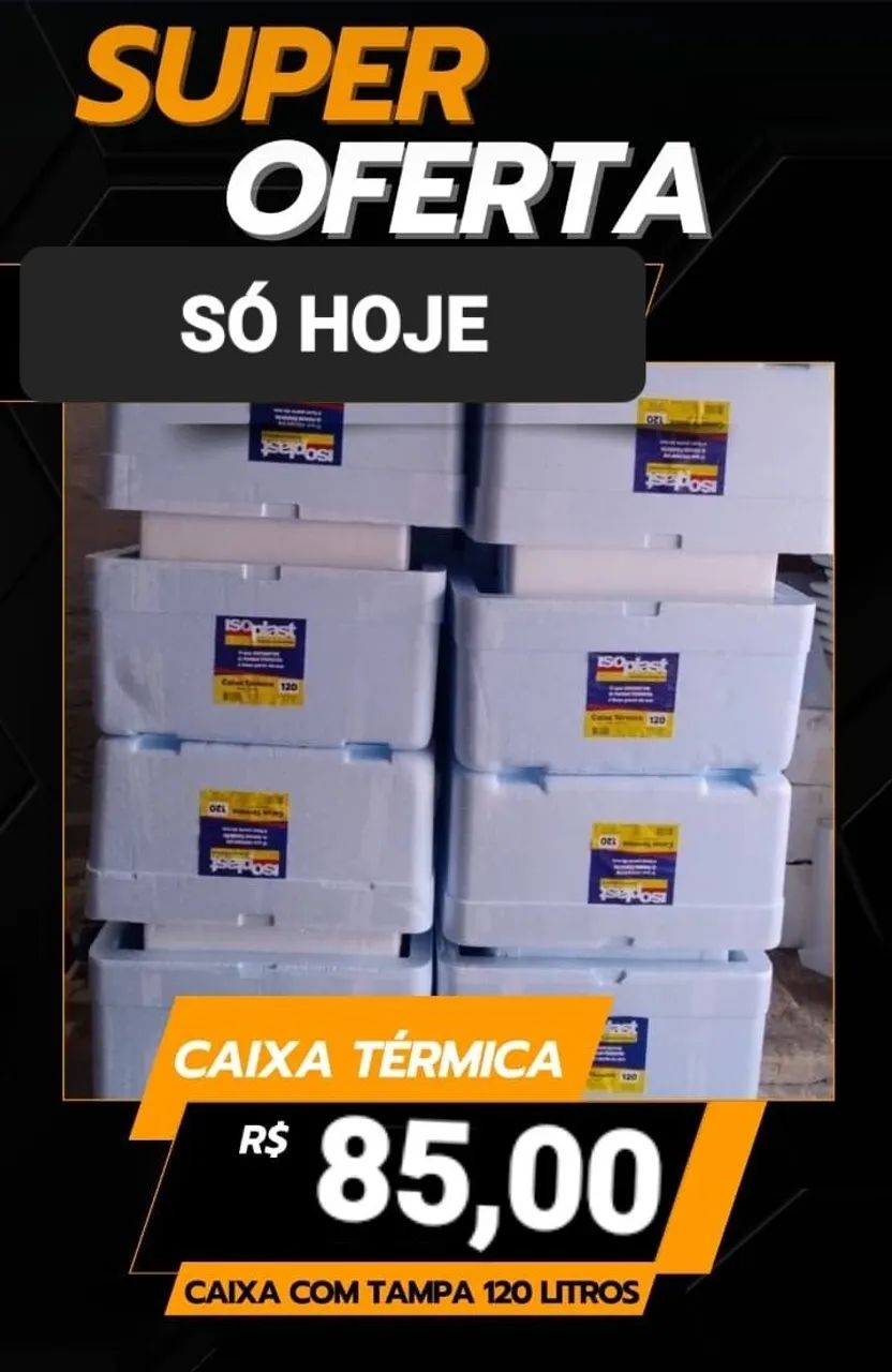 Caixas de isopor 120 litros 