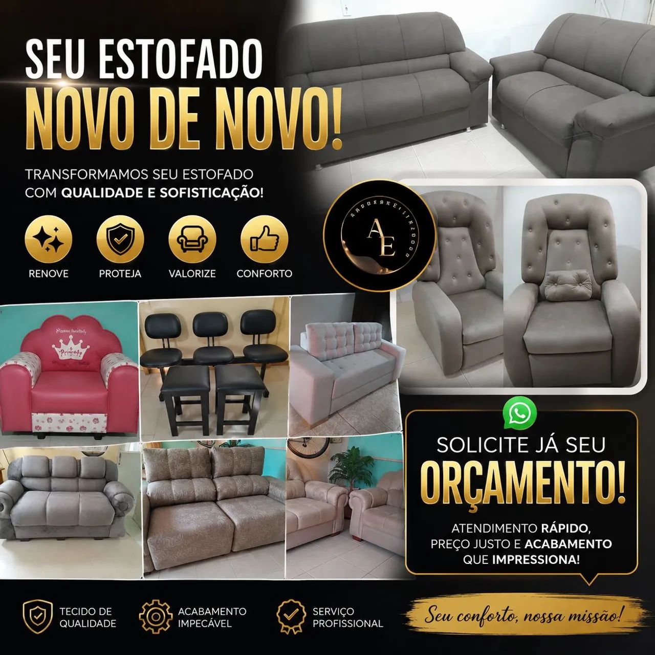Fabricação e reforma de estofados 