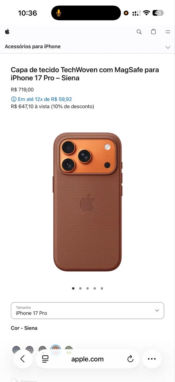 Capa 17 pro max custa mais de 700 reias no site da Apple  - Foto 2