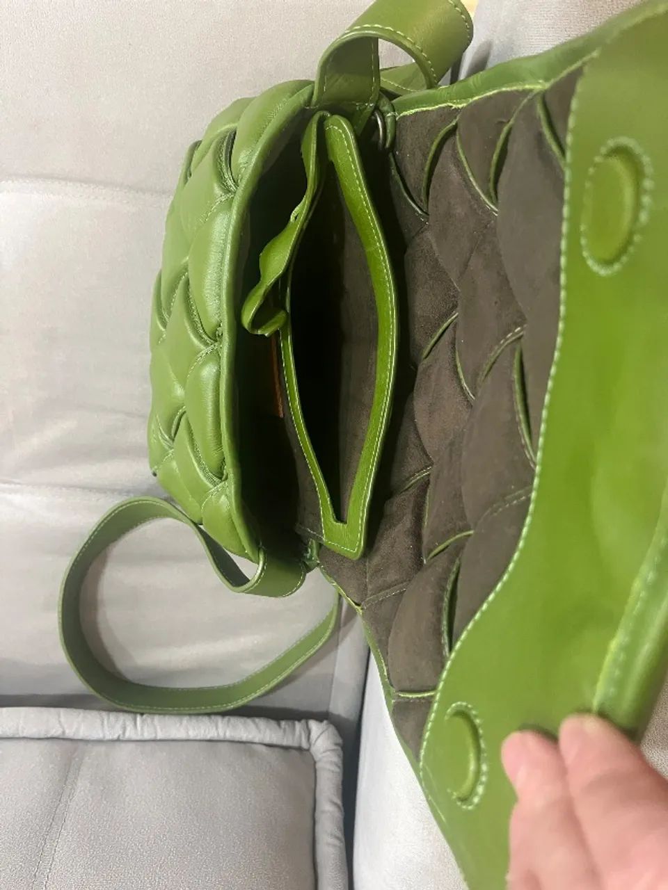 Bolsa Arezzo Verde em Couro Trançado - Foto 5