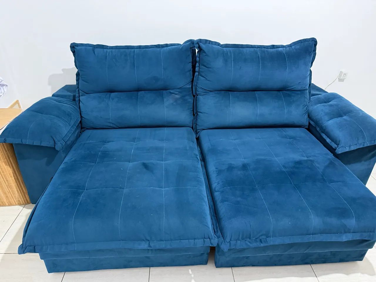 Sofá retrátil 2,30 azul  - Foto 4