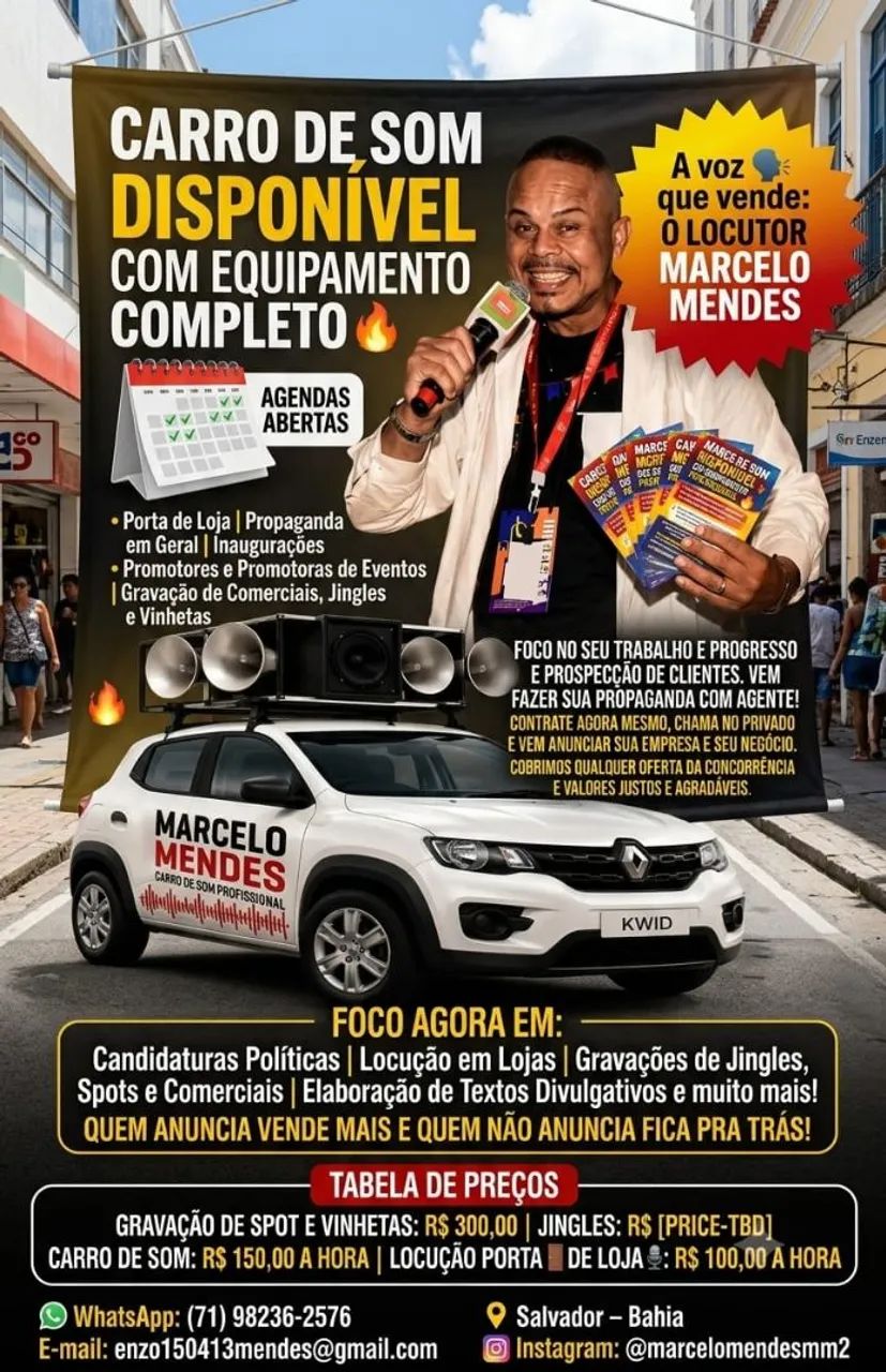 Carro de som e propaganda em geral 