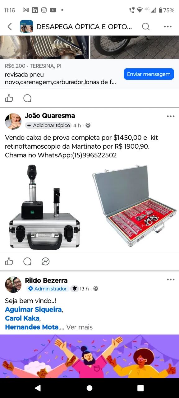 Caixa de prova e retinoftamoscopio Martinato 