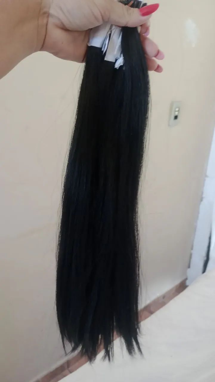 Vendo cabelo humano 53 cm pesando 140 g já com as cabecinhas feita