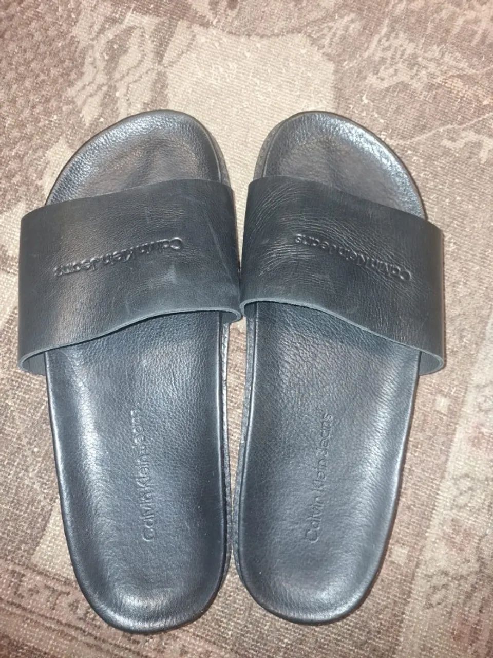 Chinelo de Couro Calvin Klein