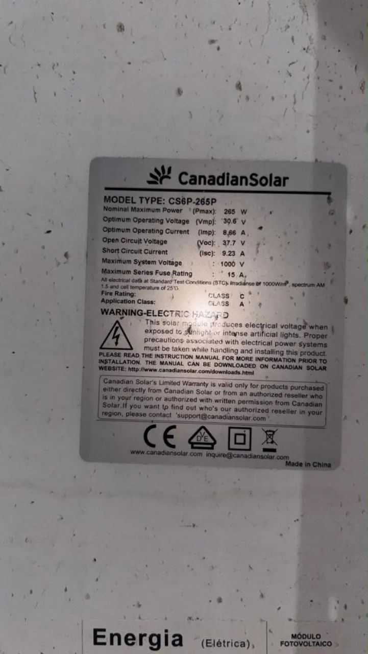 PLACA SOLAR 265w novo - Foto 3