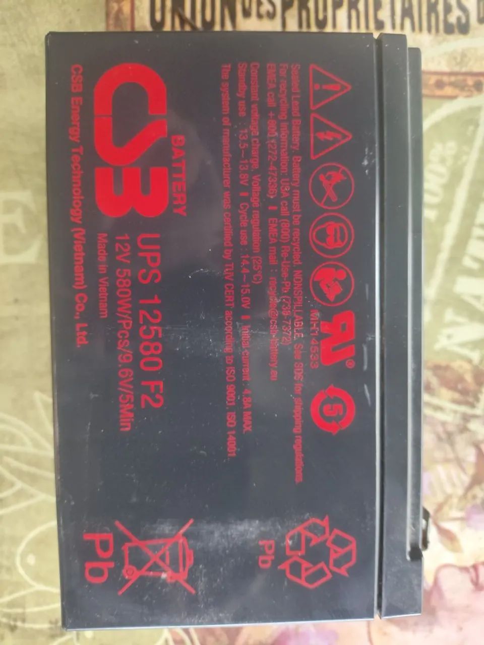 Bateria 12V 580w