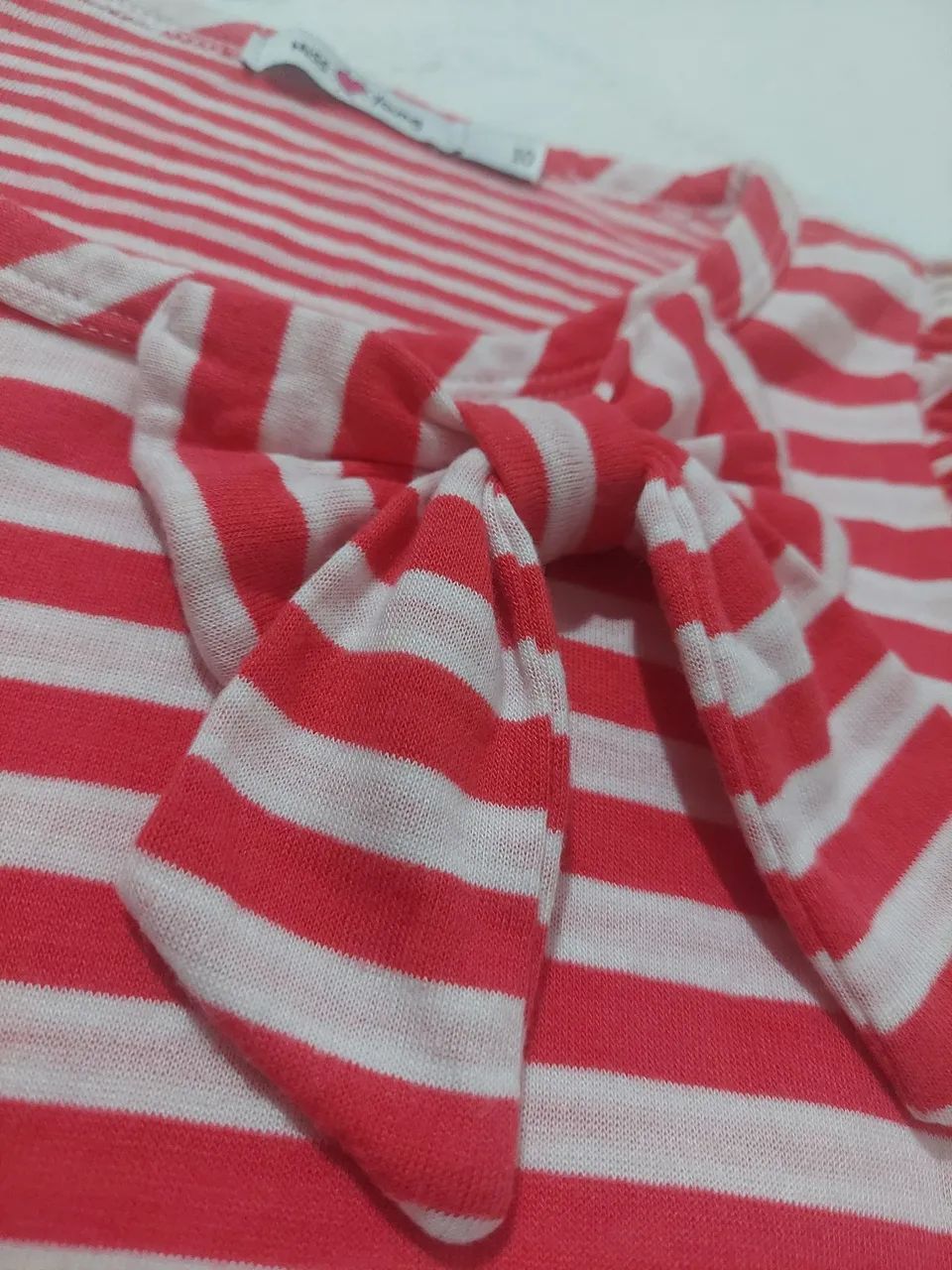 Blusa Listrada  Infantil com Detalhe em Laço  - Foto 2