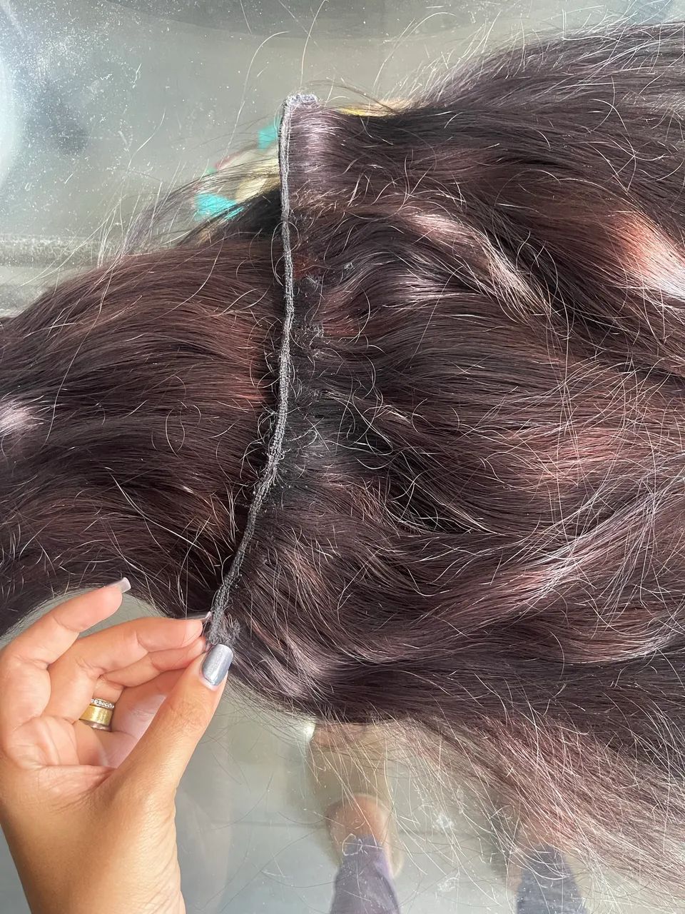 Cabelo humano tecido na tela - Foto 3