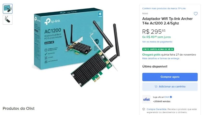 Adaptador de Rede TP-Link Archer TP4e AC1200 - Foto 3