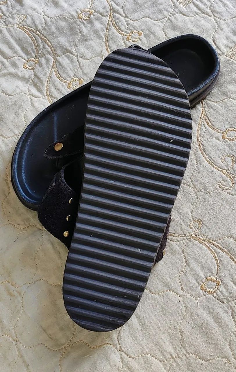 Chinelo Arezzo marrom couro  - Foto 2