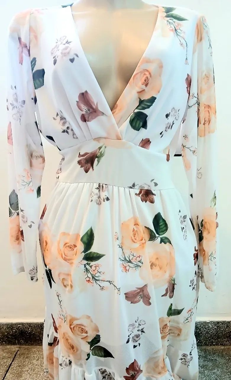 Vestido manga comprida 