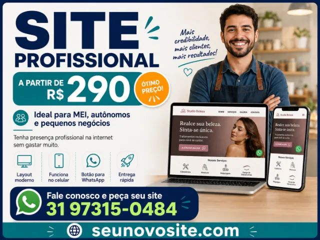 Site Profissional Barato a partir de R$ 290