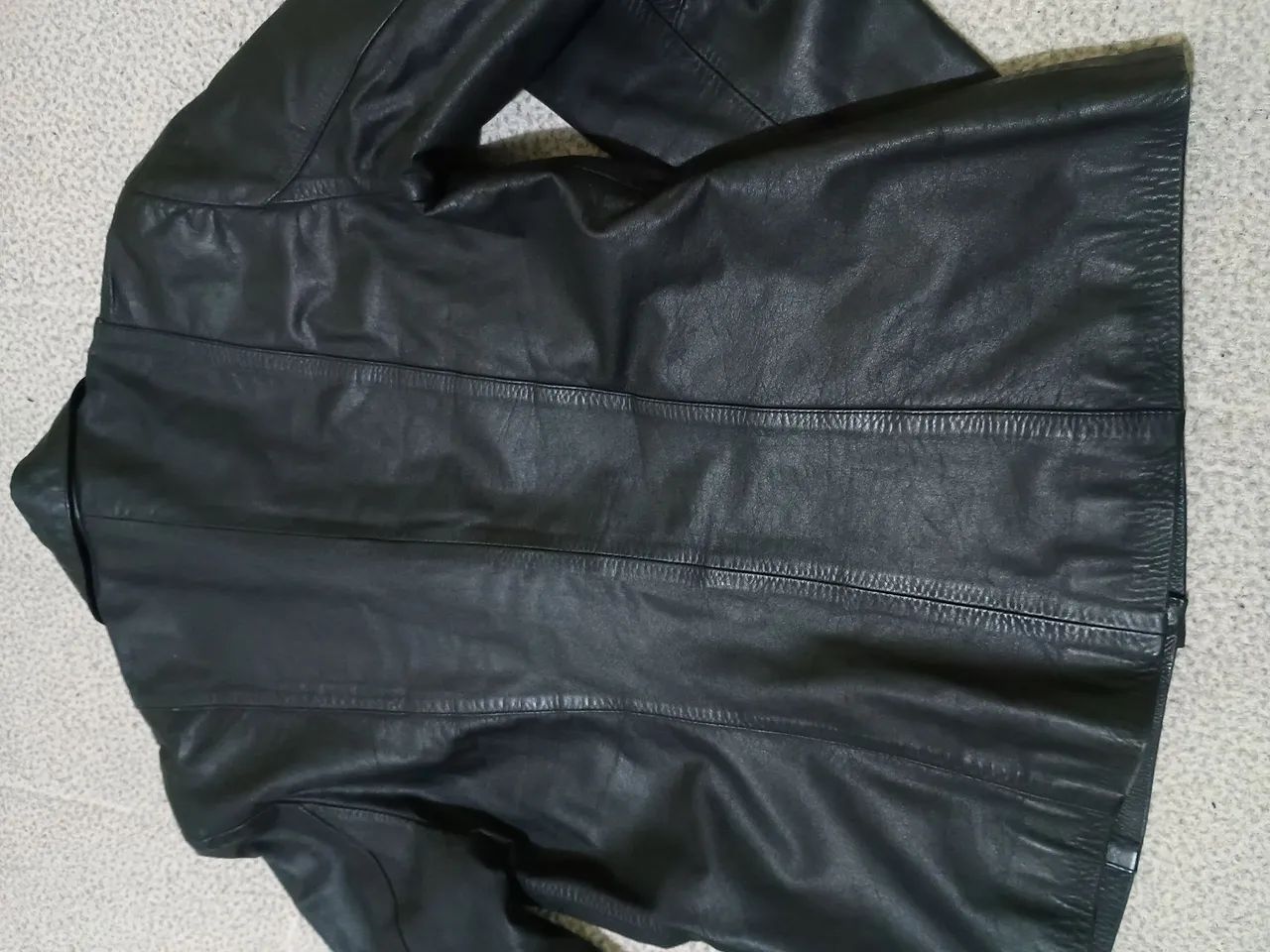 Blazer Vintage Le Cuir Couro Legítimo Preto M - Foto 4